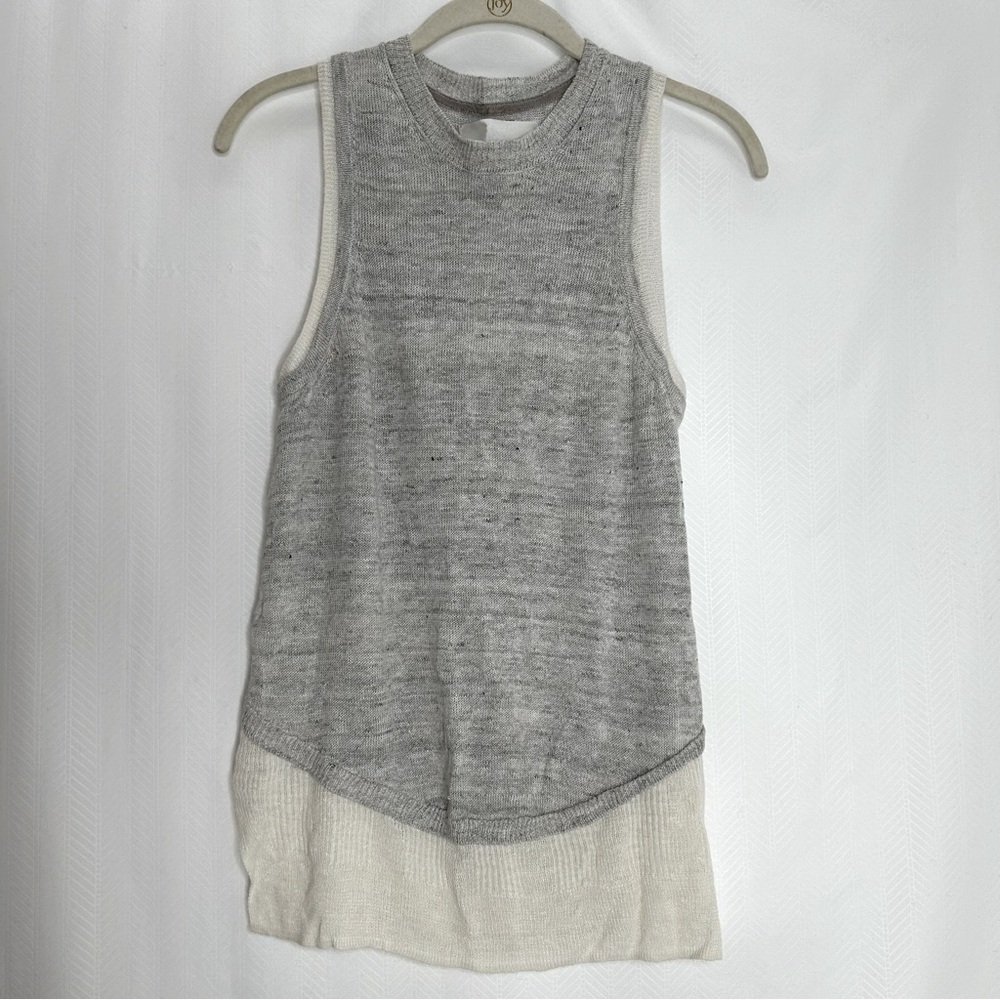 Brochu Walker gray sweater sleeveless layered look lagenlook minimalist size XS
